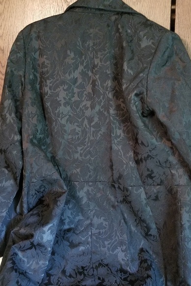 George women's plus brocade black long jacket - Picture 3 of 5